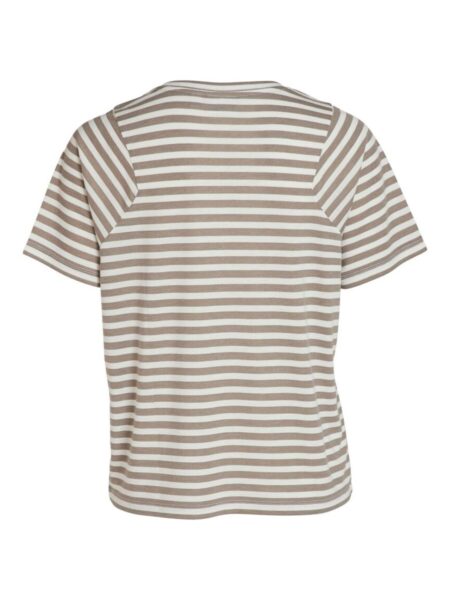 Top a rayas, de manga corta. Hombros asimétrico. Cuello redondo. Tejido suave y elástico Composición: 65% Poliéster, 35% Viscosa. Alabama Shop