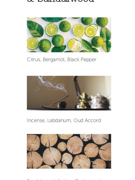 Amber & Sandalwood nos transporta al corazón de Egipto donde la cremosidad del sándalo se une con la sensualidad del cedro. Los matices afrutados de la bergamota le otorgan un toque chispeante capaz de cautivar cualquier espacio. Creaciones 100% naturales. Hechas a mano en España con cera de soja. Garantizados sin sustancias químicas (parafina, derivados minerales u otros colorantes) y sin productos de origen animal. Peso neto: 230 gr. Duración: 50 h. Alabama Shop