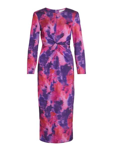 <p>- Vestido de mangas largas con largo midi. Detalle de nudo frontal, lleva los hombros acolchados. Detalle de abertura en la parte posterior cremallera invisible.</p><p>Tallas, 34 a 40.</p><p>Composición: 50% Poliéster reciclado, 50% Poliéster</p> Alabama Shop