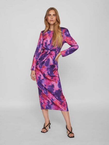 <p>- Vestido de mangas largas con largo midi. Detalle de nudo frontal, lleva los hombros acolchados. Detalle de abertura en la parte posterior cremallera invisible.</p><p>Tallas, 34 a 40.</p><p>Composición: 50% Poliéster reciclado, 50% Poliéster</p> Alabama Shop