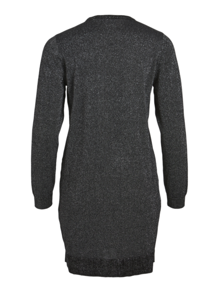 Vestido sanja negro con hilo metalizado en color plata. Largo corto, cuello redondo. &nbsp; <span class="typography typography--body typography--body--body2 typography--body--lineheight-paragraph typography--color-regular typography--weight-regular typography--desktop">Material: 100% acrílico</span> Alabama Shop