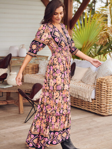 <p> </p><p>Vestido largo con estampado boho de la marca australiana Jaase. 100% rayón</p> Alabama Shop