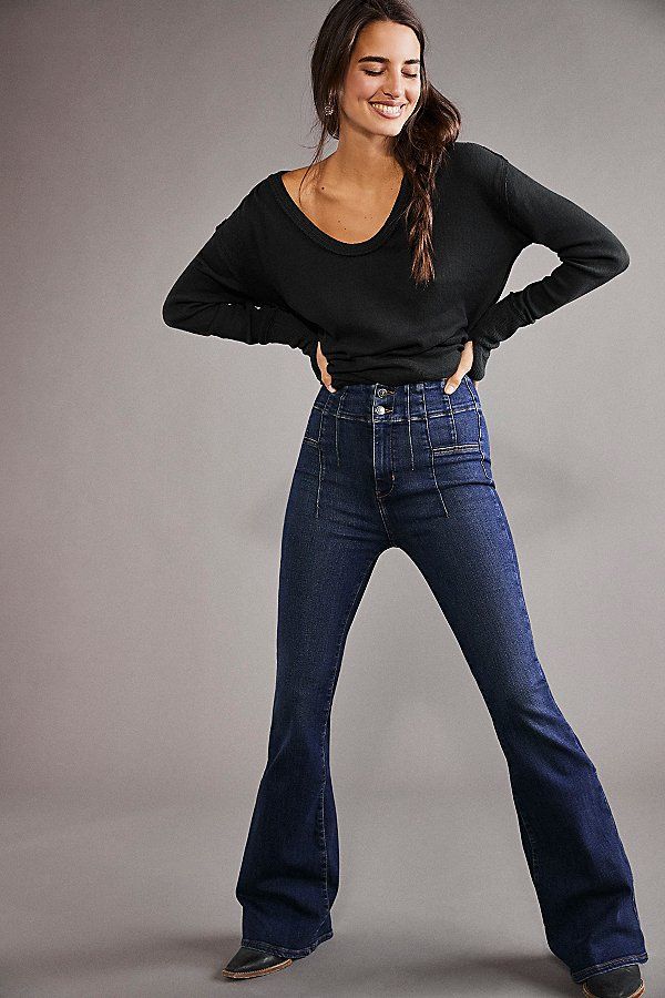 PANTALON JAYDE FLARE VAQUERO ACAMPANADO FREE PEOPLE