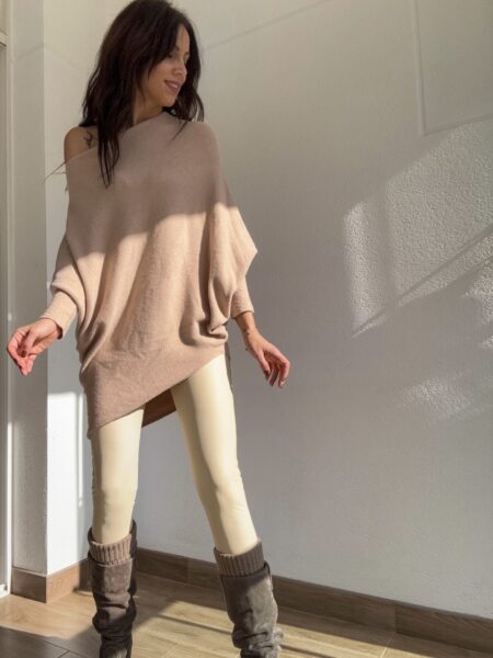 Jersey asimétrico beige