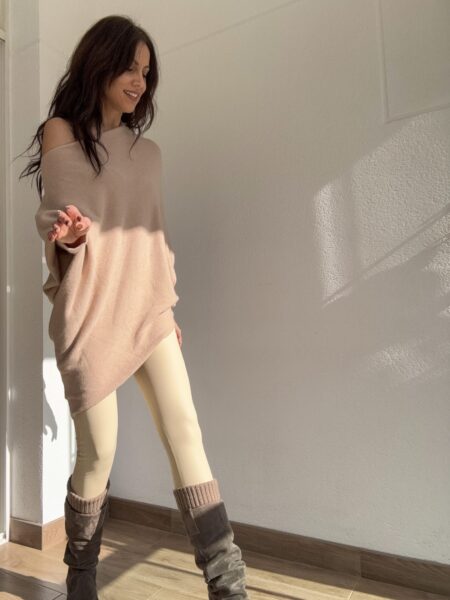 Jersey asimétrico beige