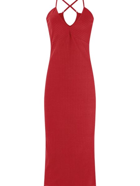 VESTIDO ACANALADO ROJO