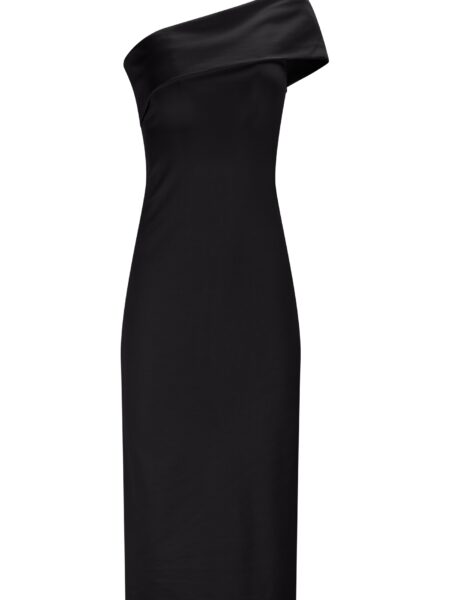VESTIDO ESCOTE ASIMETRICO NEGRO