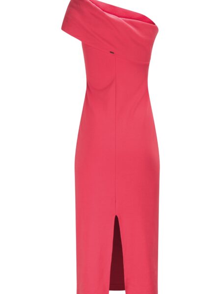 Vestido Midi ajustado con escote de un solo hombro. La asimetría y la ligereza del escote asimétrico en el hombro en este vestido midi es una tendencia que llegó para quedarse, aportando sofisticación y creando looks sofisticados con un toque de sensualidad a través del modelado ajustado al cuerpo. Hecho de punto con elasticidad, tiene un ajuste increíble y se ve precioso con sandalias metalizadas. Confeccionado en Malla Visco Power, con cuerpo, con mucha elasticidad y que no marca. Modelado ajustado al cuerpo, longitud midi, cierre de cremallera invisible en el lateral y escote de un solo hombro con corte superpuesto. Composición Composición: 61% Viscosa 28% Poliéster 11% Elastano Alabama Shop