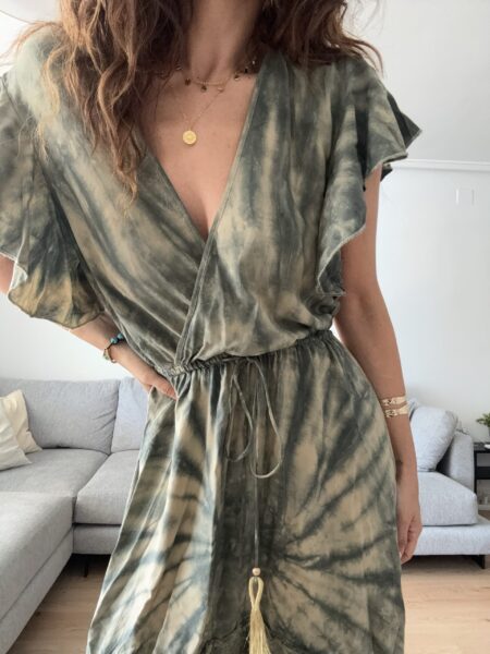 Vestido boho asimétrico más corto por delante y largo por detrás. 100% viscosa. Alabama Shop