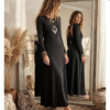 vestido largo negro espalda descubierta