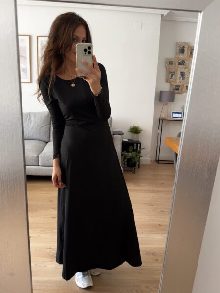 Vestido largo negro escote espalda