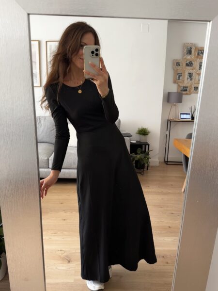 Vestido largo negro escote espalda