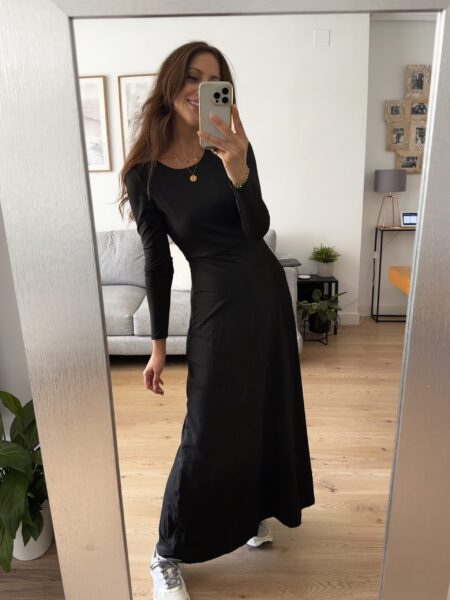Vestido largo negro escote espalda