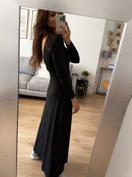 Vestido largo negro escote espalda