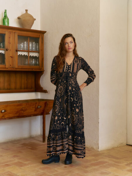 VESTIDO LARGO ASTRID Jaase 3 Vestido largo con estampado boho de nuestra marca australiana Jaase. 100% rayón Alabama Shop