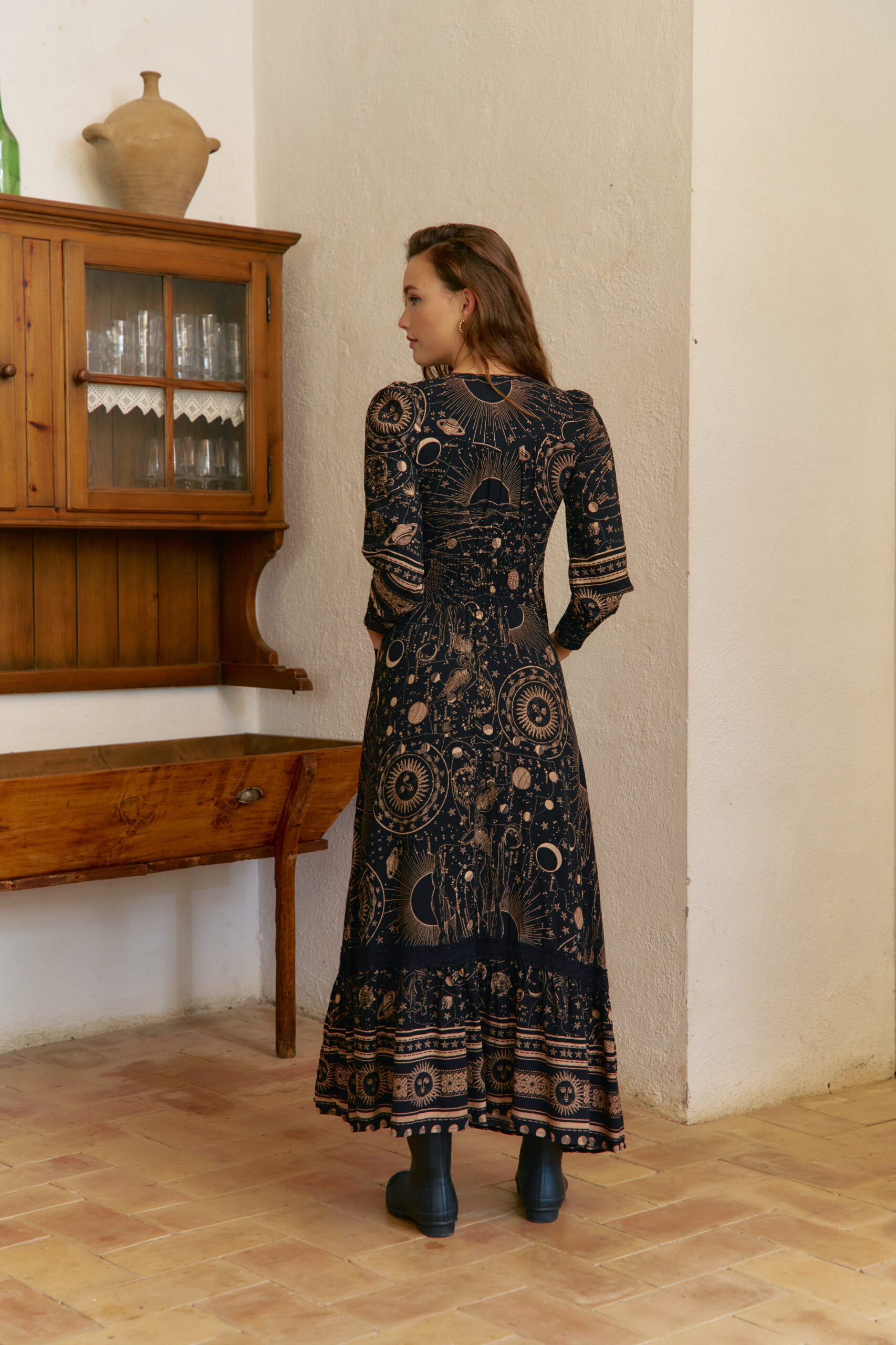 JAASE_AW250957 Vestido largo con estampado boho de nuestra marca australiana Jaase. 100% rayón Alabama Shop