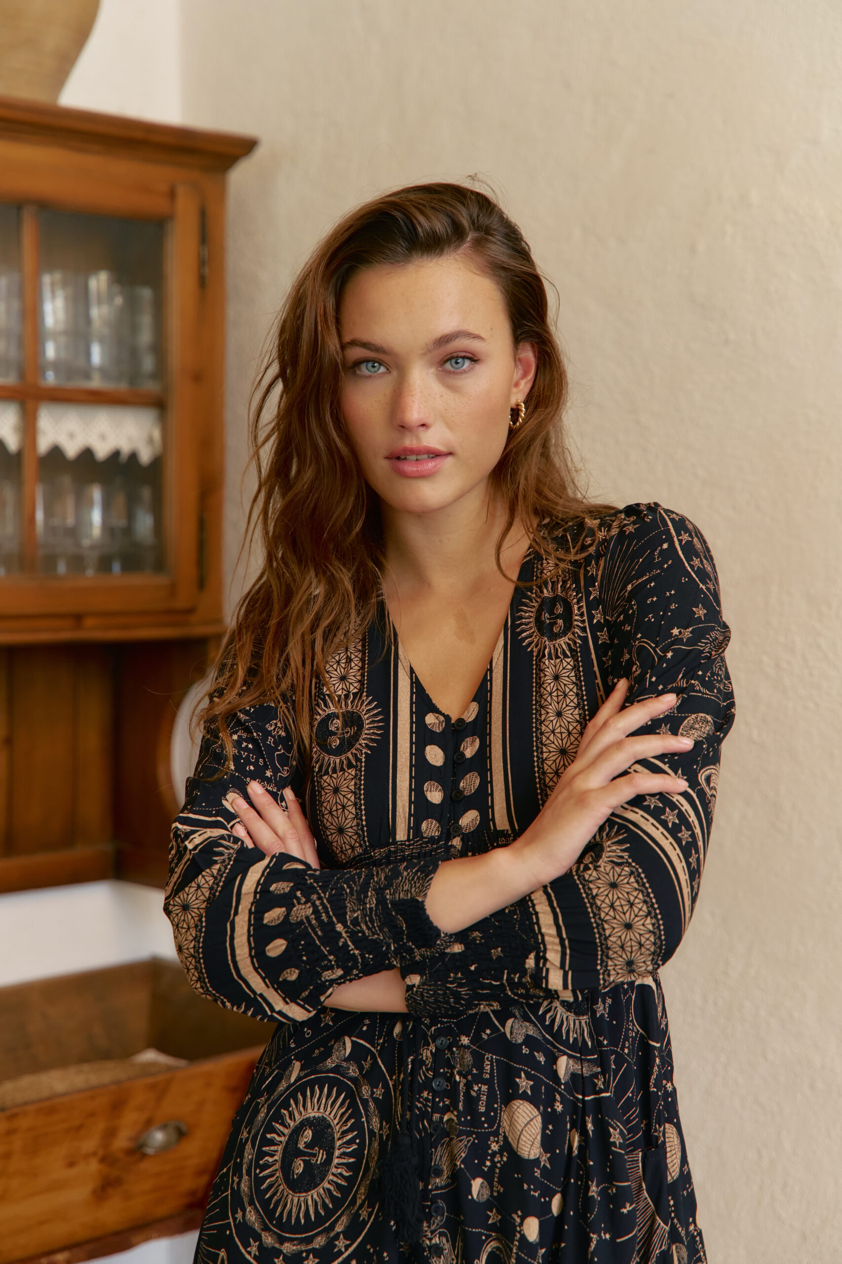 JAASE_AW250972 Vestido largo con estampado boho de nuestra marca australiana Jaase. 100% rayón Alabama Shop