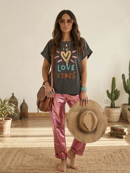 PANTALÓN METALIZADO ROSA