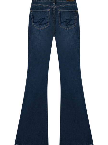 JEANS PREMIUM FLARE TECNOLOGÍA SHAPING 7 <strong>Vaqueros acampanados de cintura alta con tecnología Shaping</strong> que realza y define la silueta. Confeccionados en denim con un 50% de elasticidad, se ajustan al cuerpo moldeando las curvas y estilizando la figura. Corte flare, cintura alta y bolsillos traseros bordados. Una prenda con actitud, cómoda y favorecedora. <strong>Composición:</strong> Exterior 90% algodón, 8% elastomultiéster, 2% elastano. Forro de bolsillo 61% algodón, 39% poliéster. Alabama Shop