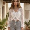 TOP BLANCO LACE BUTTERFLY