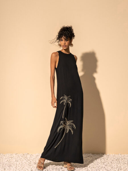 VESTIDO LARGO PALM SLUB