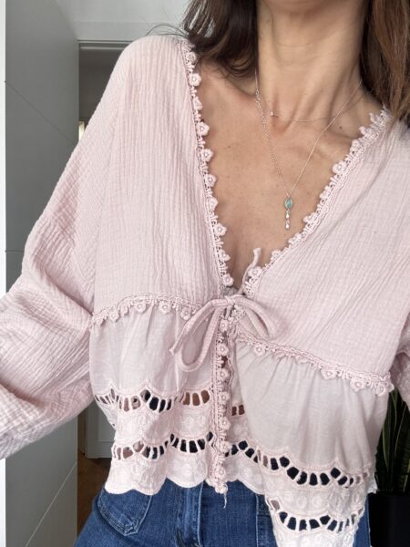 BLUSA ALGODÓN MUSELINA NUDE