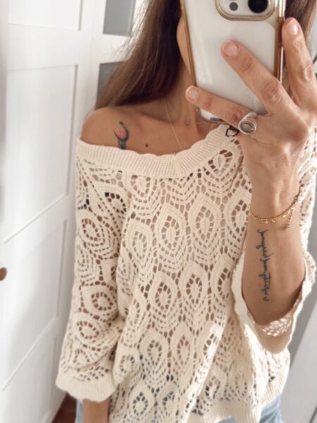 TOP CALADO CROCHET BEIGE