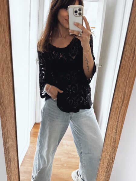 TOP CALADO CROCHET NEGRO