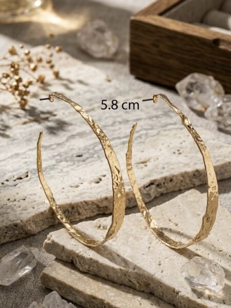 pendientes dorados aro relieve