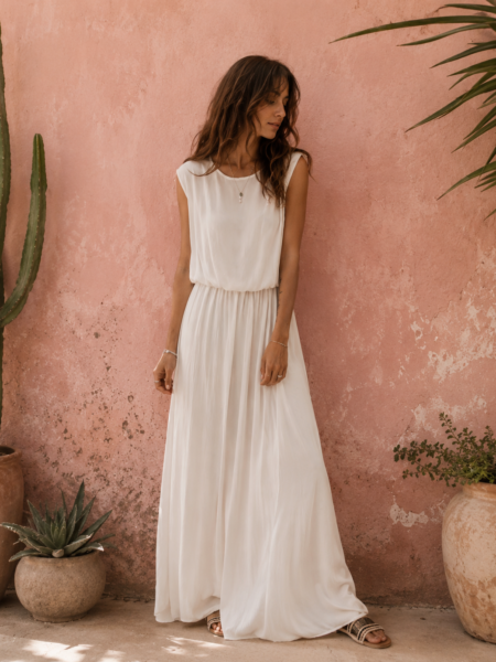 CONJUNTO FALDA LARGA Y TOP VISCOSA