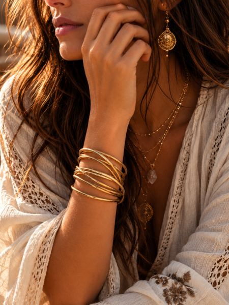 PULSERA TIBET VUELTAS DORADO